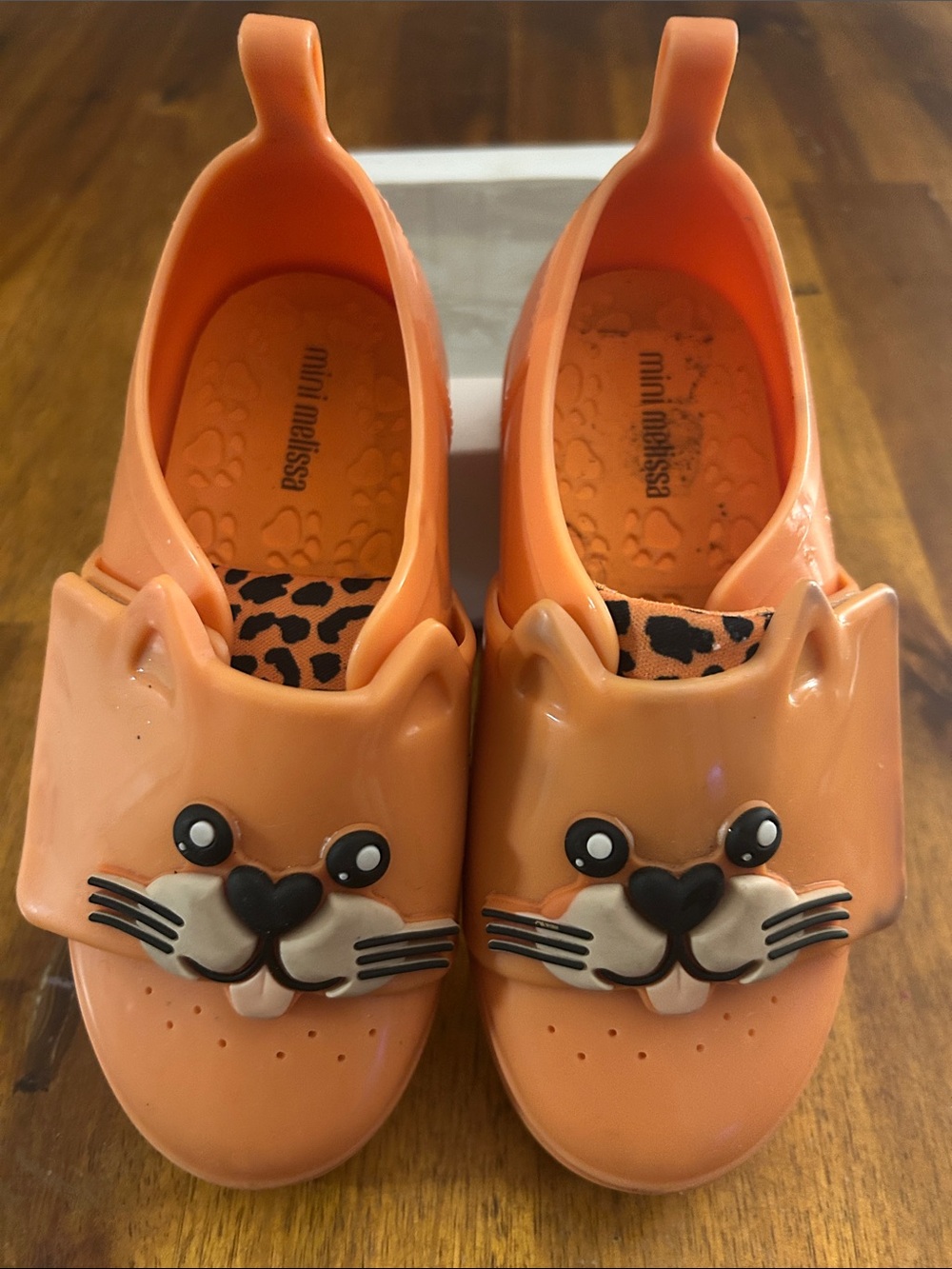 Mini Melissa Jelly Pop Orange Safari Cat Slip-On Kids Toddler Water Shoes: 11